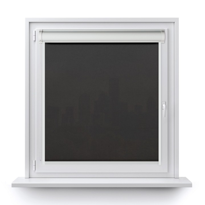 Roleta w kasecie PCV Gładka Przyciemniająca Eden z prowadnicą Ciemnoszara 136