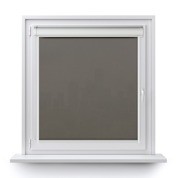 Roleta w kasecie PCV Gładka Przyciemniająca Eden z prowadnicą Szara 139