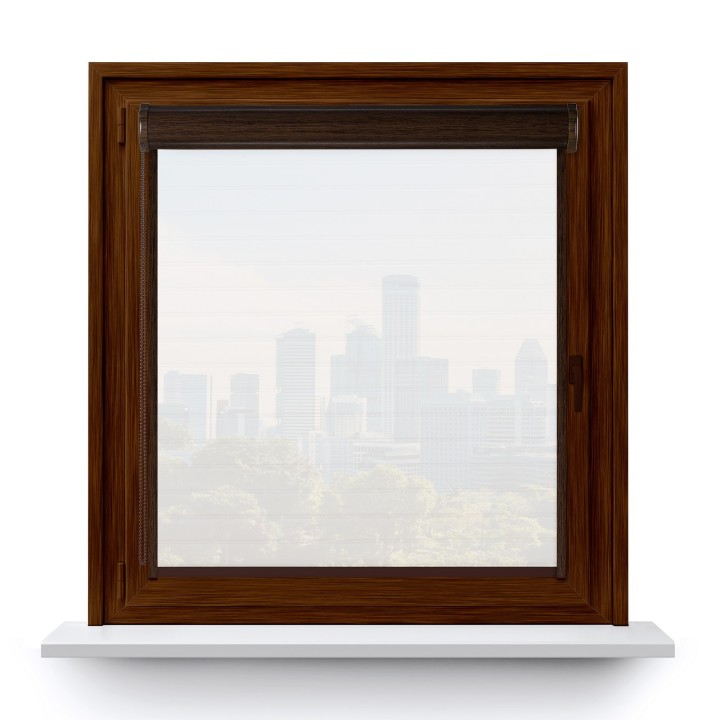 Roleta w kasecie PCV Gładka Przyciemniająca Ex Paski z prowadnicą Biała 71