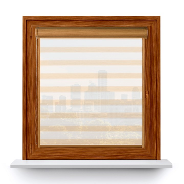 Roleta w kasecie PCV Gładka Przyciemniająca Ex Paski z prowadnicą Beżowa 74