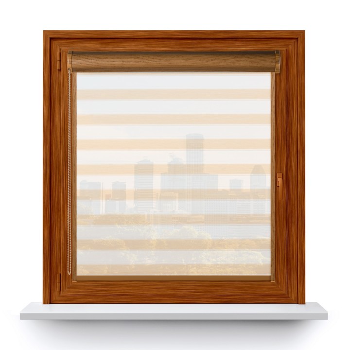 Roleta w kasecie PCV Gładka Przyciemniająca Ex Paski z prowadnicą Beżowa 74