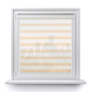 Roleta w kasecie PCV Gładka Przyciemniająca Ex Paski z prowadnicą Beżowa 74