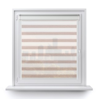 Roleta w kasecie PCV Gładka Przyciemniająca Ex Paski z prowadnicą Jasnobrązowa 76