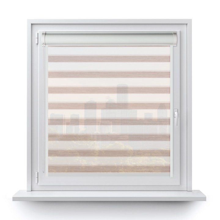 Roleta w kasecie PCV Gładka Przyciemniająca Ex Paski z prowadnicą Jasnobrązowa 76