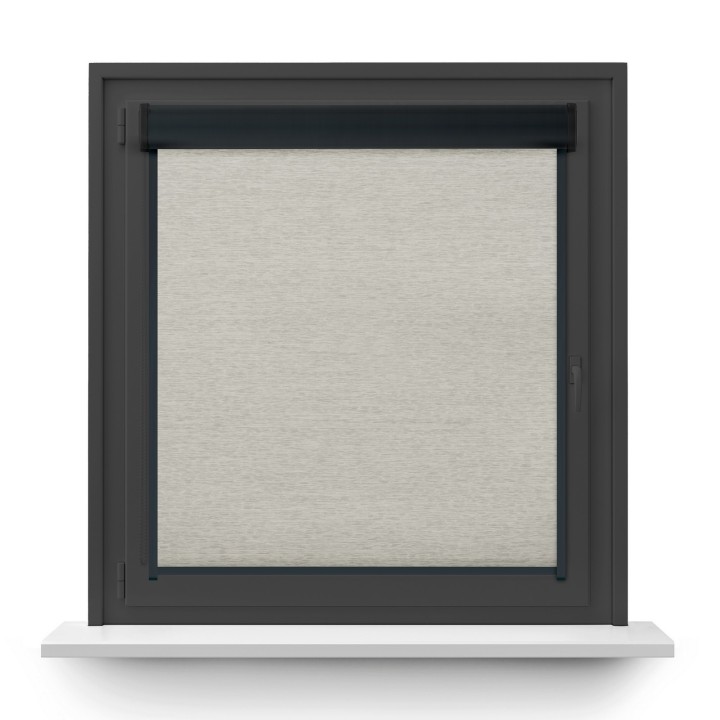 Roleta w kasecie PCV Gładka Zaciemniająca EX Termo Blackout z prowadnicą Szara 30
