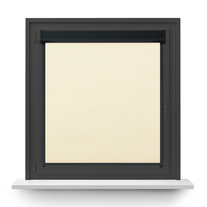 Roleta w kasecie PCV Gładka Zaciemniająca EX Termo Blackout z prowadnicą Beżowa 34