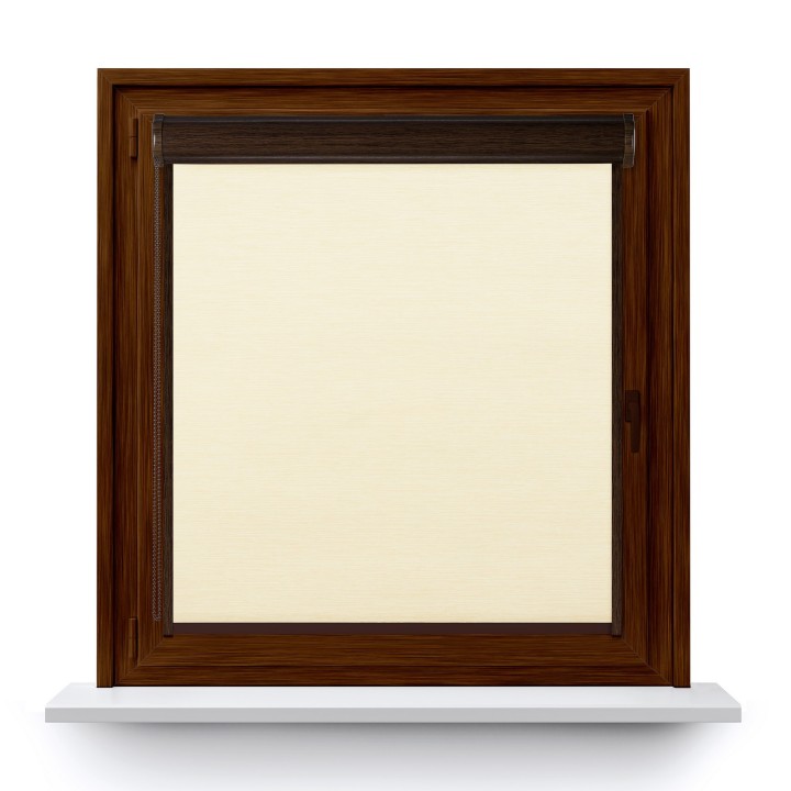 Roleta w kasecie PCV Gładka Zaciemniająca EX Termo Blackout z prowadnicą Beżowa 34