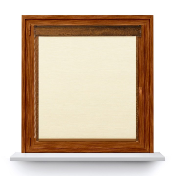 Roleta w kasecie PCV Gładka Zaciemniająca EX Termo Blackout z prowadnicą Beżowa 34