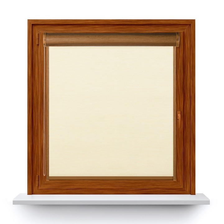 Roleta w kasecie PCV Gładka Zaciemniająca EX Termo Blackout z prowadnicą Beżowa 34