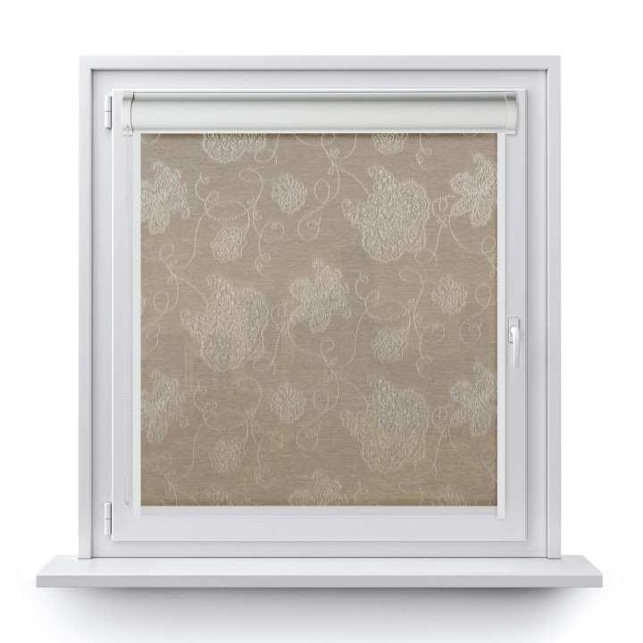 Roleta w kasecie PCV Gładka Przyciemniająca Magnolia z prowadnicą Beżowa 406