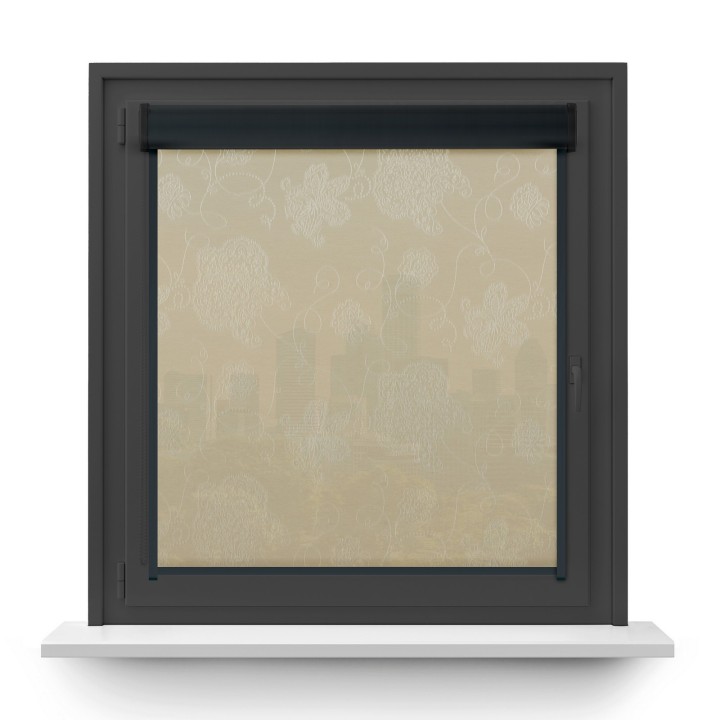 Roleta w kasecie PCV Gładka Przyciemniająca Magnolia z prowadnicą Jasnobeżowa 404