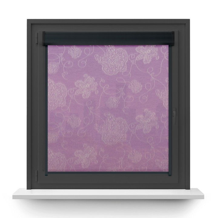 Roleta w kasecie PCV Gładka Przyciemniająca Magnolia z prowadnicą Fioletowa 409