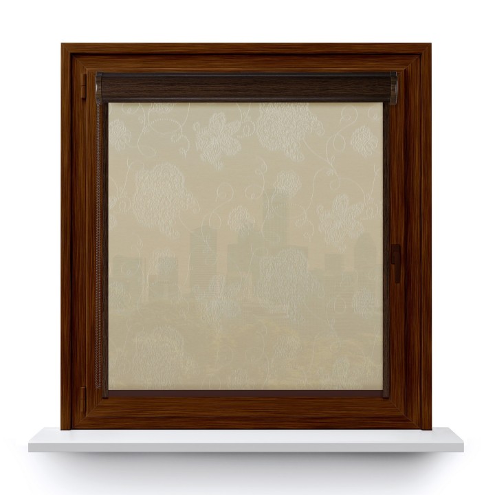 Roleta w kasecie PCV Gładka Przyciemniająca Magnolia z prowadnicą Jasnobeżowa 404