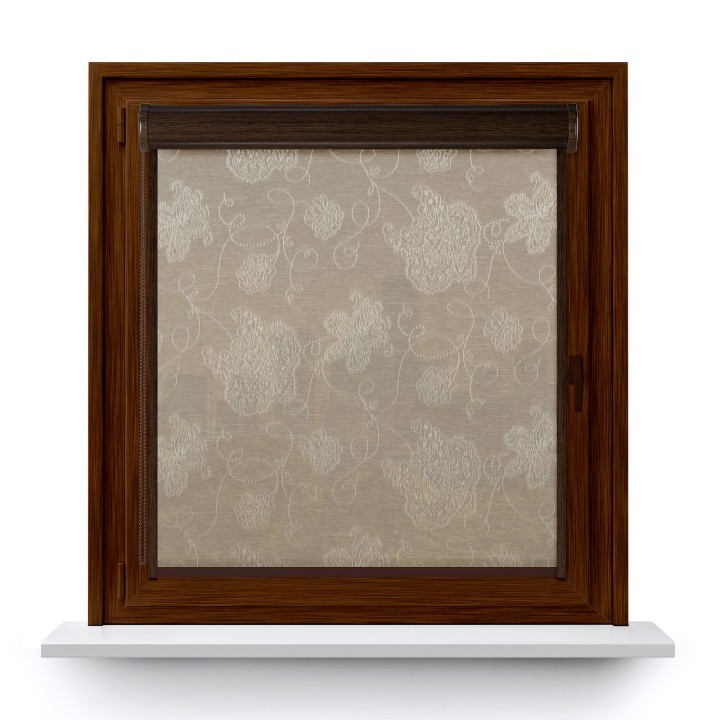 Roleta w kasecie PCV Gładka Przyciemniająca Magnolia z prowadnicą Beżowa 406