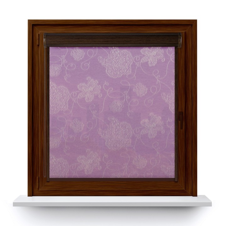 Roleta w kasecie PCV Gładka Przyciemniająca Magnolia z prowadnicą Fioletowa 409