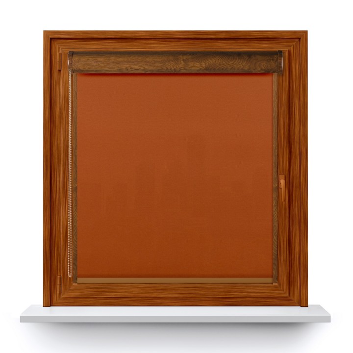 Roleta w kasecie PCV Gładka Przyciemniająca Madryt z prowadnicą Jasnobrązowa 858