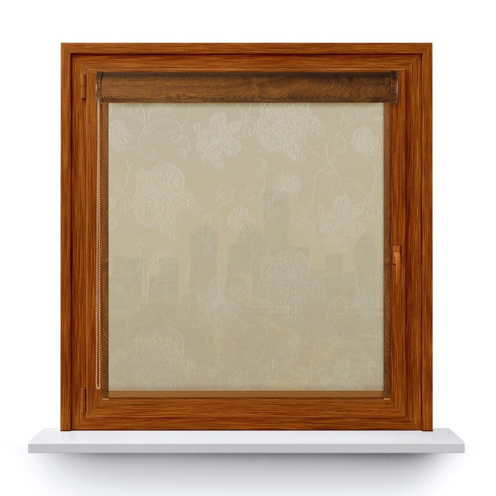 Roleta w kasecie PCV Gładka Przyciemniająca Magnolia z prowadnicą Jasnobeżowa 404