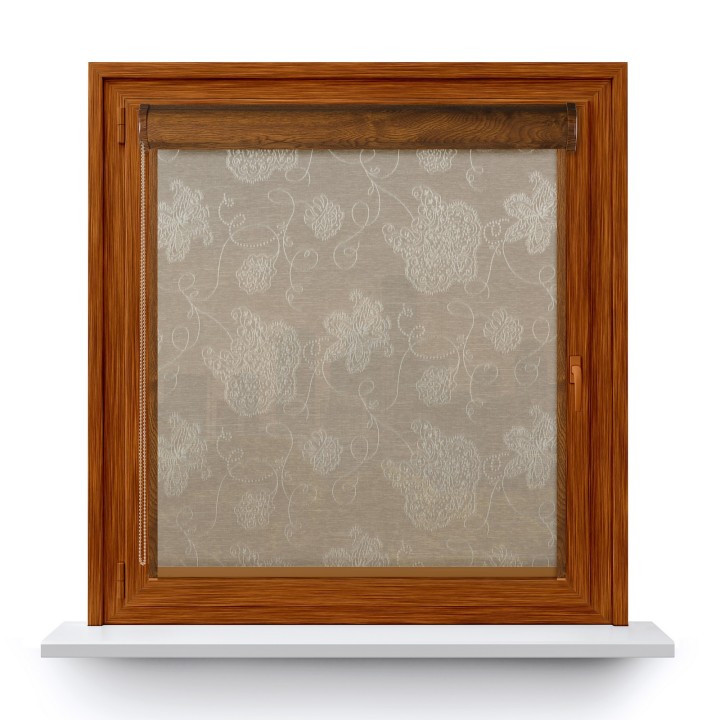 Roleta w kasecie PCV Gładka Przyciemniająca Magnolia z prowadnicą Beżowa 406