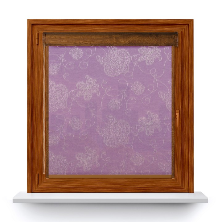 Roleta w kasecie PCV Gładka Przyciemniająca Magnolia z prowadnicą Fioletowa 409