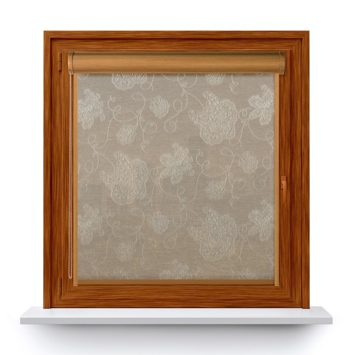 Roleta w kasecie PCV Gładka Przyciemniająca Magnolia z prowadnicą Beżowa 406