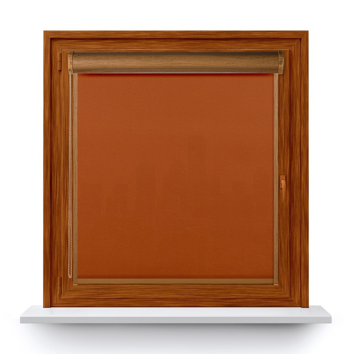 Roleta w kasecie PCV Gładka Przyciemniająca Madryt z prowadnicą Jasnobrązowa 858