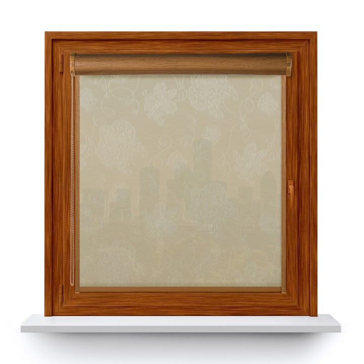 Roleta w kasecie PCV Gładka Przyciemniająca Magnolia z prowadnicą Jasnobeżowa 404