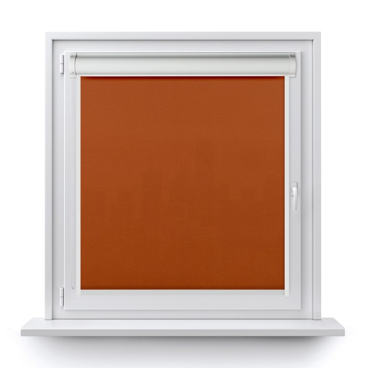 Roleta w kasecie PCV Gładka Przyciemniająca Madryt z prowadnicą Jasnobrązowa 858