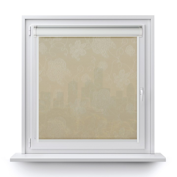 Roleta w kasecie PCV Gładka Przyciemniająca Magnolia z prowadnicą Jasnobeżowa 404