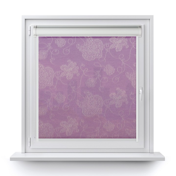 Roleta w kasecie PCV Gładka Przyciemniająca Magnolia z prowadnicą Fioletowa 409