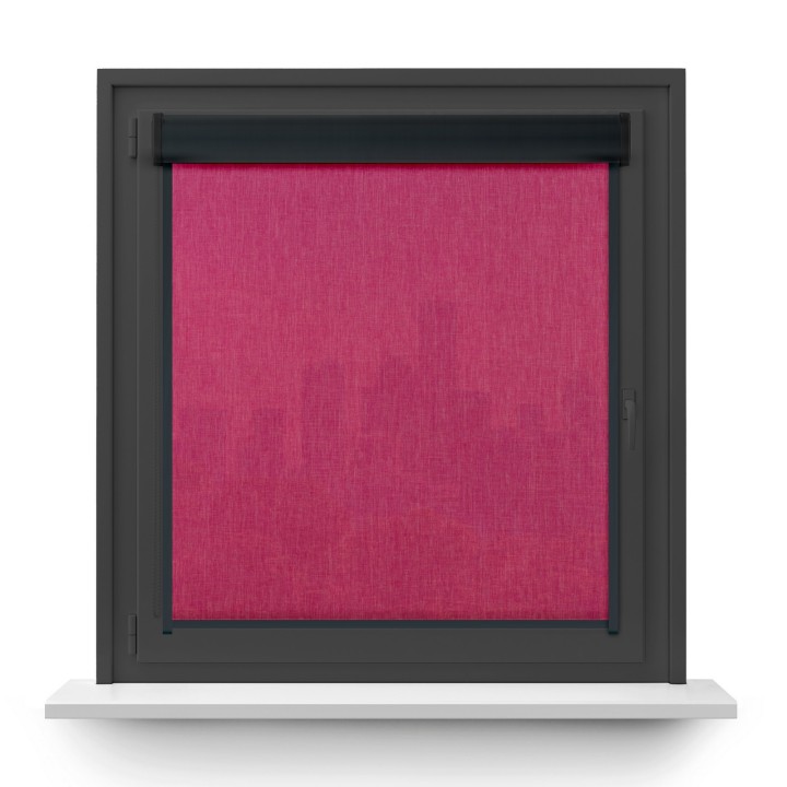 Roleta w kasecie PCV Gładka Przyciemniająca Melange z prowadnicą Różowa 736