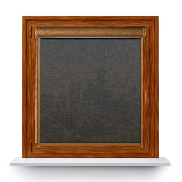 Roleta w kasecie PCV Gładka Przyciemniająca Melange z prowadnicą Czarna 738