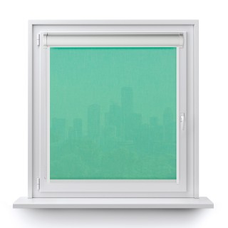 Roleta w kasecie PCV Gładka Przyciemniająca Melange z prowadnicą Turkusowa 731