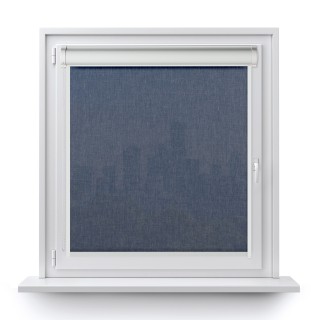 Roleta w kasecie PCV Gładka Przyciemniająca Melange z prowadnicą Niebieska 733