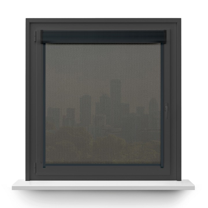 Roleta w kasecie PCV Gładka Przyciemniająca Royal z prowadnicą Szara 817