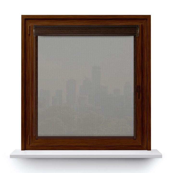 Roleta w kasecie PCV Gładka Przyciemniająca Royal z prowadnicą Popielata 815