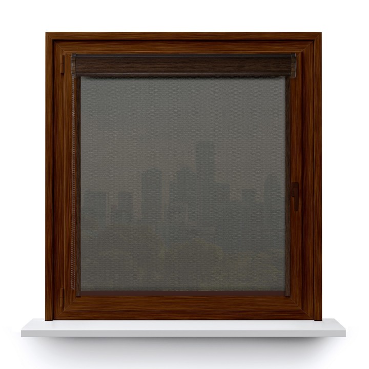 Roleta w kasecie PCV Gładka Przyciemniająca Royal z prowadnicą Szara 817