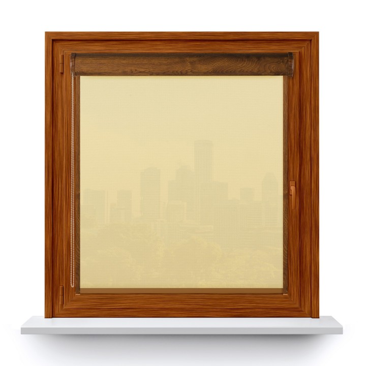 Roleta w kasecie PCV Gładka Przyciemniająca Royal z prowadnicą Kremowa 800