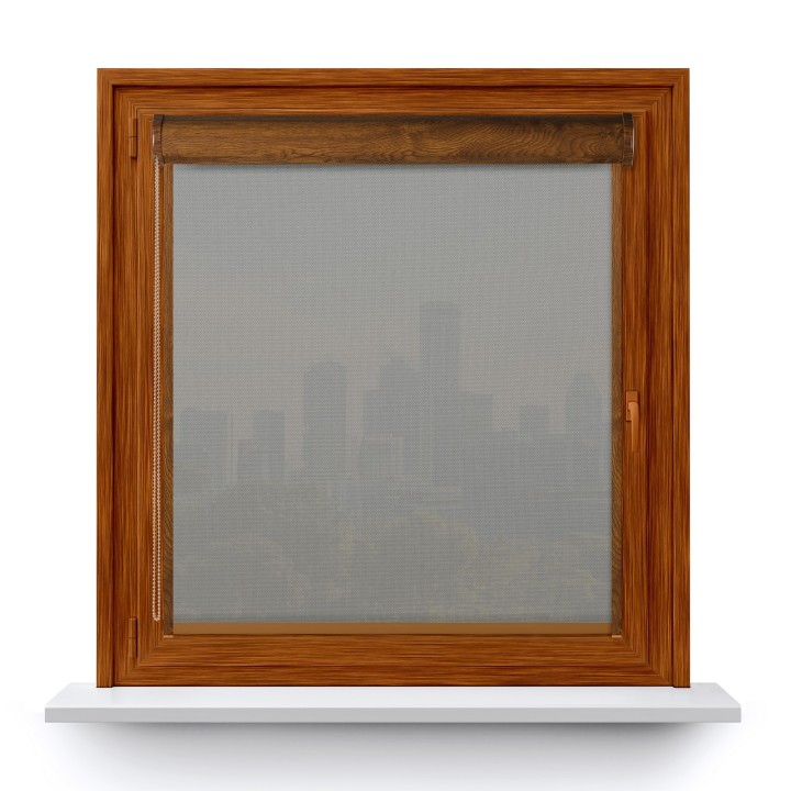 Roleta w kasecie PCV Gładka Przyciemniająca Royal z prowadnicą Popielata 815