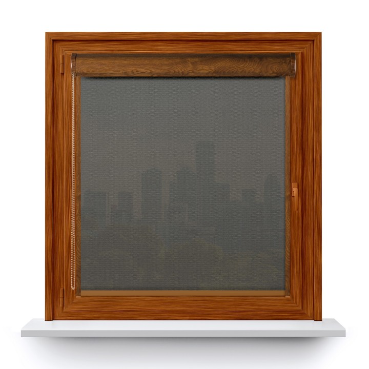 Roleta w kasecie PCV Gładka Przyciemniająca Royal z prowadnicą Szara 817