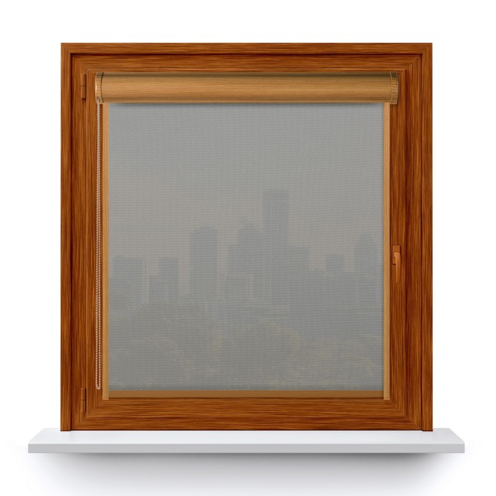 Roleta w kasecie PCV Gładka Przyciemniająca Royal z prowadnicą Popielata 815