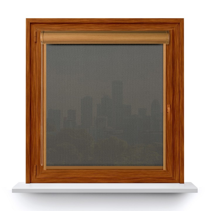 Roleta w kasecie PCV Gładka Przyciemniająca Royal z prowadnicą Szara 817