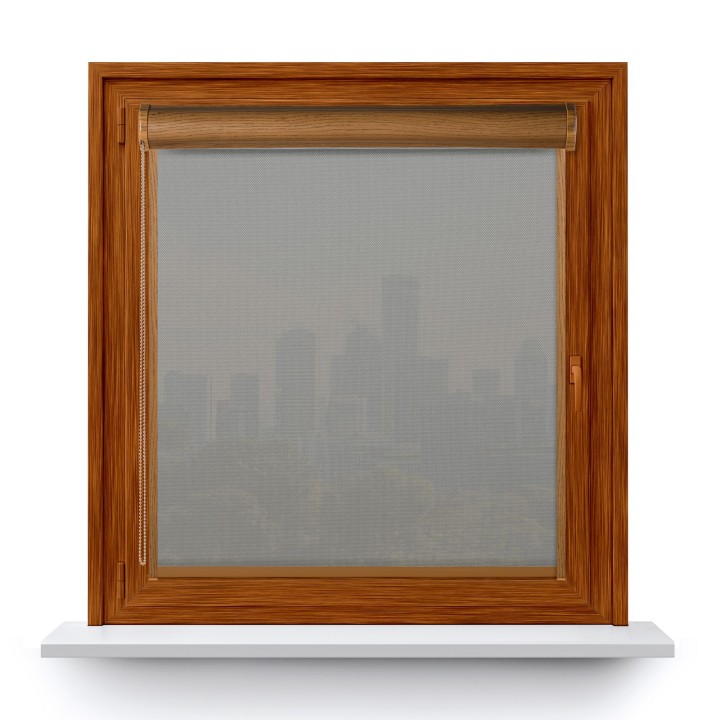 Roleta w kasecie PCV Gładka Przyciemniająca Royal z prowadnicą Popielata 815