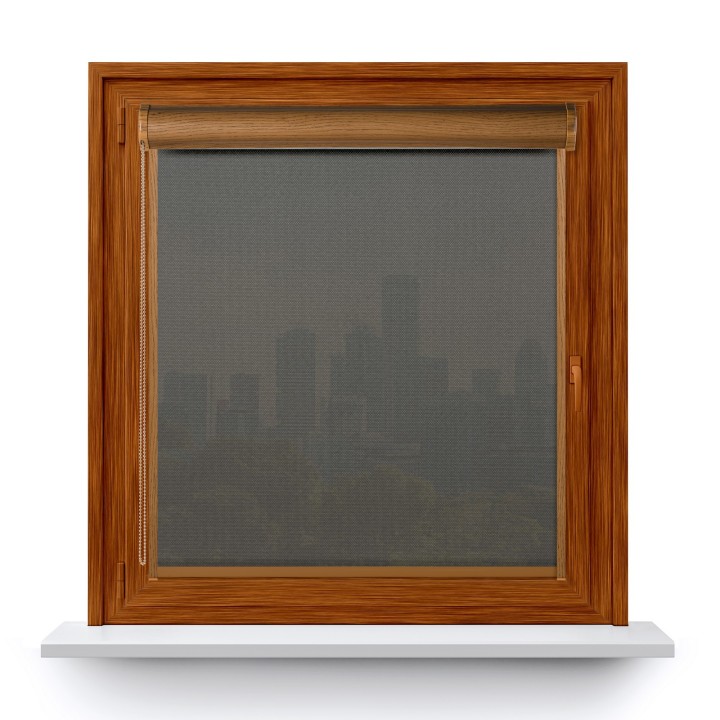 Roleta w kasecie PCV Gładka Przyciemniająca Royal z prowadnicą Szara 817