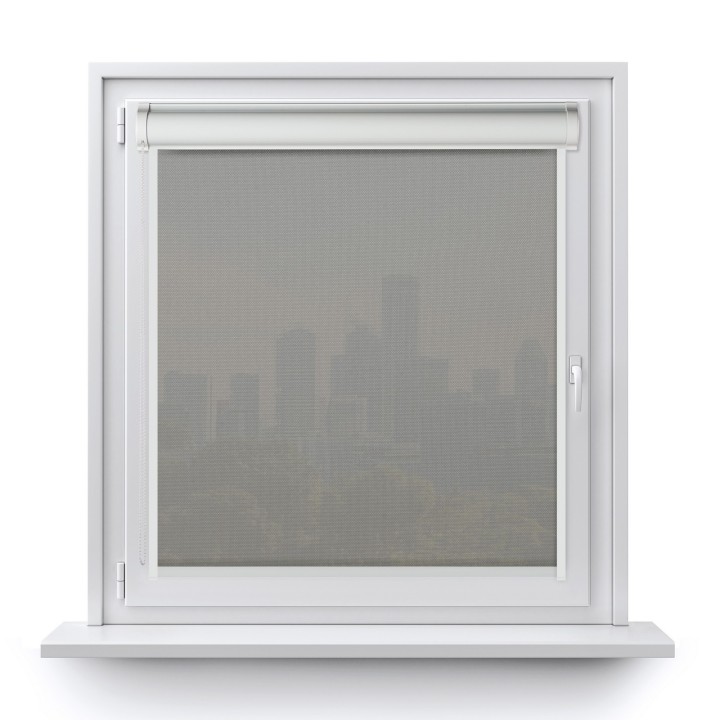 Roleta w kasecie PCV Gładka Przyciemniająca Royal z prowadnicą Popielata 815