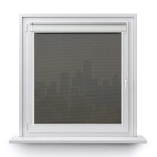 Roleta w kasecie PCV Gładka Przyciemniająca Royal z prowadnicą Szara 817