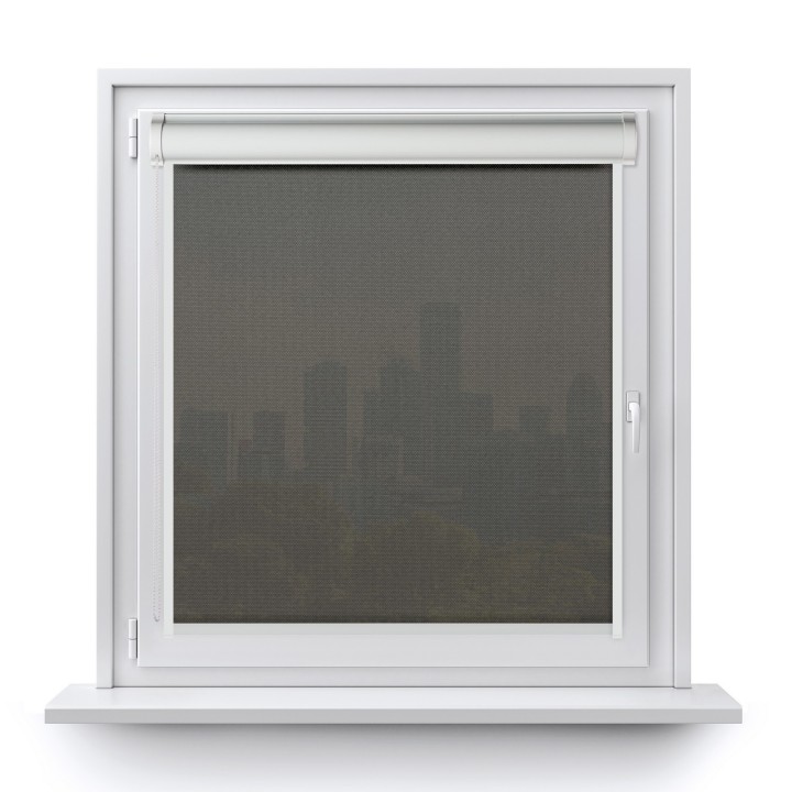 Roleta w kasecie PCV Gładka Przyciemniająca Royal z prowadnicą Szara 817