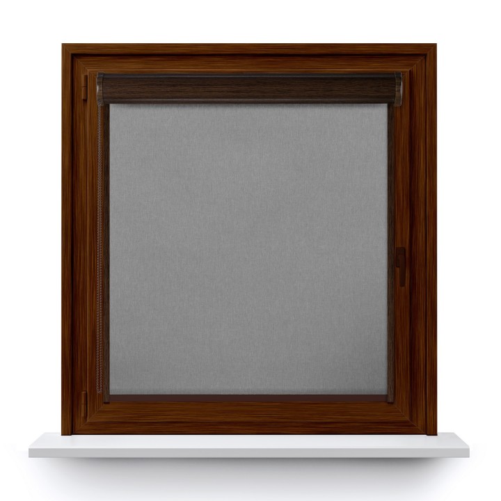 Roleta w kasecie PCV Gładka Przyciemniająca Termo Zaciemniająca z prowadnicą Szara 505