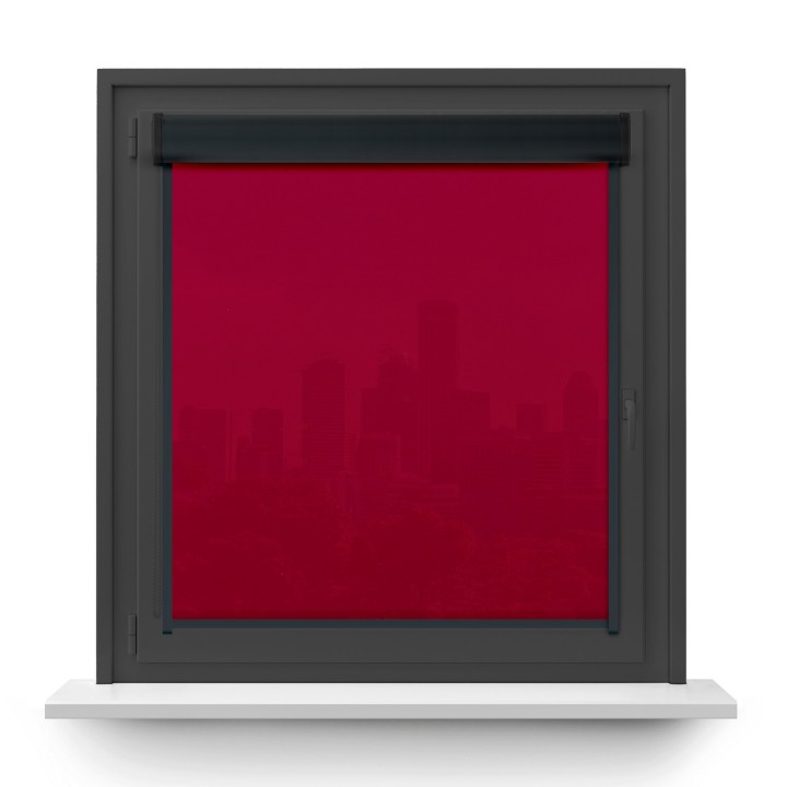 Roleta w kasecie PCV Gładka Przyciemniająca Gładka z prowadnicą Czerwona 505