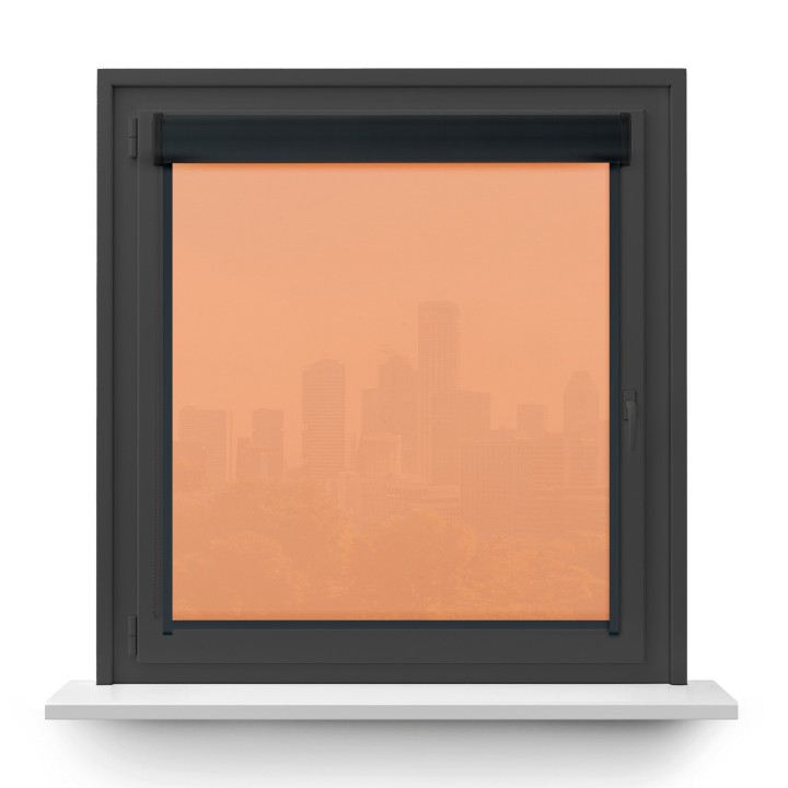 Roleta w kasecie PCV Gładka Przyciemniająca Gładka z prowadnicą Jasnopomarańczowa 523