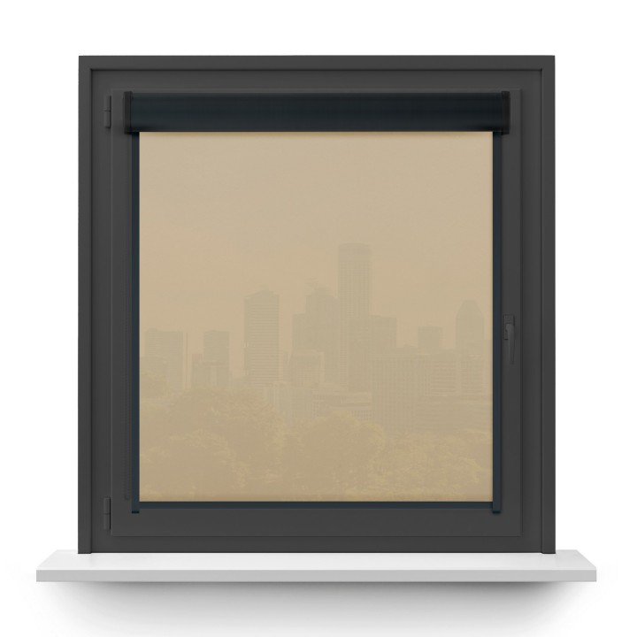 Roleta w kasecie PCV Gładka Przyciemniająca Gładka z prowadnicą Beżowa Gl03